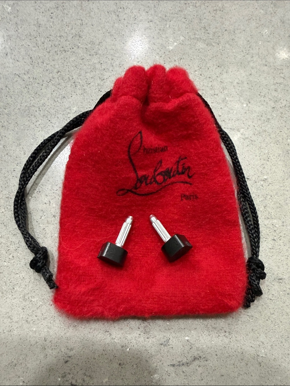 Christian Louboutin Pair of Replacement Heel Tips Black